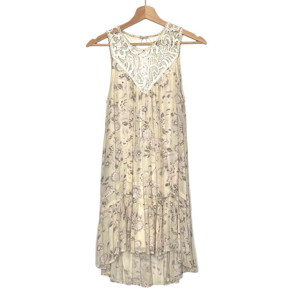 O'Neill Sleeveless Off-White Floral Rayon Dress Boho Romantic Beachy Size XS - Picture 2 of 12